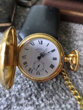 Swiss Emperor Vintage Gold Pocket Watch 17 Jewels Original Box