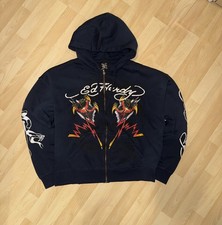 Ed hardy zip up Hoodie Navy