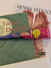 100% ORGANIC HENNA MEHNDI TATTOO KIT PASTE CONES and DESIGNS  - NATURAL & FRESH