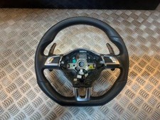 09-17 VW POLO 6R MK8 GTI/GTD FLAT BOTTOM LEATHER STEERING WHEEL/PADDLES