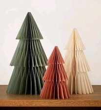Honeycomb Paper Trees 3pk Christmas Decoration Ornament 