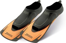 Zoggs Swim Fin Energy - Swimming Training Fins - Black/Orange, Size 9-10UK