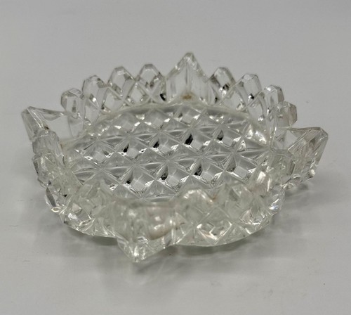 Vintage french cut glass dish - french,