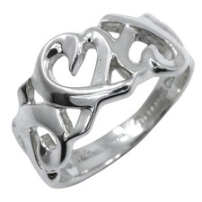 TIFFANY&Co. #4.5 Triple Loving Heart Paloma Picasso Ring Silver 925