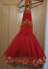 Red Teen Xs Tutu with Gold