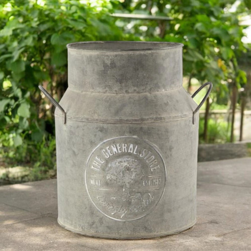 Vintage grey tin - vintage, churn