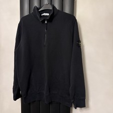 Stone Island Men’s Quarter Zip Sweatshirt Uk XXL In Black