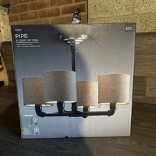 Next Pipe 4 Light Fitting - Pewter with Fabric - New and Unused 0