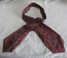Vintage Tootal by Grosvenor brown black & red cravat with paisley pattern Dicel