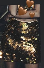 zara sequin skirt Gold Bnwt