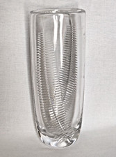 Orrefors Sven Palmqvist heavy glass vase 'Fern' 1957y design/ Signed/ tall 9,5''