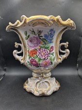 Berlin SPM Rococo Floral & Gilt Large Vase 10" High