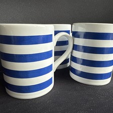 4 X Vintage Blue White  Stripe