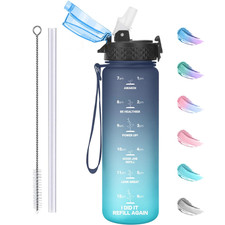 GOPPUS 500ml/17oz Kids Water Bottles with Straw BPA Free School Tritan Girl Boy