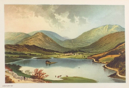 Old antique print grasmere - antique,