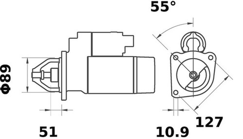 Mahle starter motor 12v - mahle,
