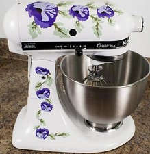 Purple Poppy Flowers Watercolor Kitchenaid Mixer Mixing Machine Decal Art Set