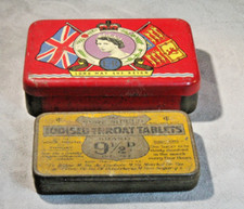 OXO Tin Queen Elizabeth II Coronation + Sure Shield Iodised Throat Tablets Tin