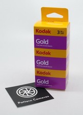 A pack of 3 Kodak Gold 200 35mm Colour Film Rolls with 36 photos on each roll