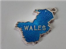 Silver Wales map travel shield