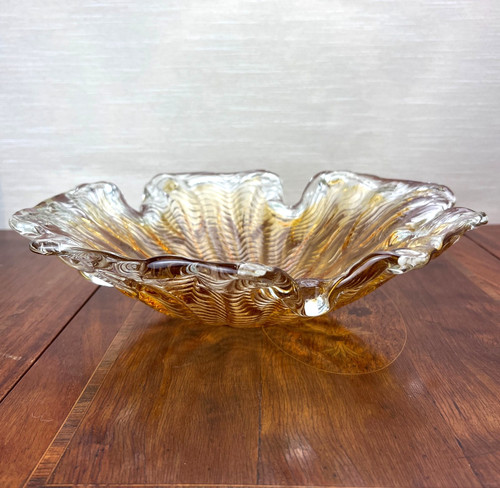 Vintage amber glass - amber, bowl