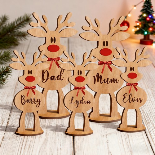 Personalised wood reindeer - personalised,