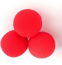 3 x Nose Clown Red Sponge Soft