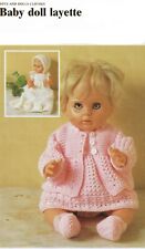 #106 BABY DOLLS 4PLY LAYETTE 16.5" VINTAGE KNITTING PATTERN COPY