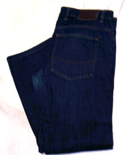 MEN'S TED BAKER LONDON NAVY BLUE STRAIGHT LEG JEANS SIZE 34R. WAIST 34" LEG 30"
