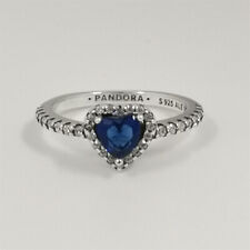 pandora elevated blue heart ring S925 Sterling Silver 50/52/54/56/58