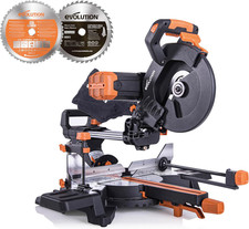 Sliding Mitre Saw 255mm Double Bevel Laser Cut Multi-Material Wood Metal Plastic