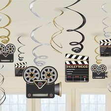 Hollywood Hanging Swirl Decorations - Pack of 12