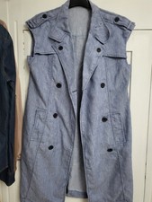 Zara Basics Denim Sleeveless Jacket Size L