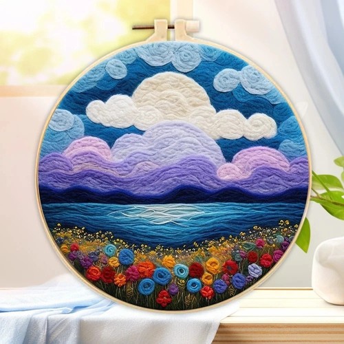 Wool felting painting - felting, kit