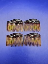 Vintage Style Comb Slides Clips Hair Accessories - Brown/ (4 Pieces)