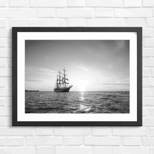 Vintage Sailing Ship Sunset