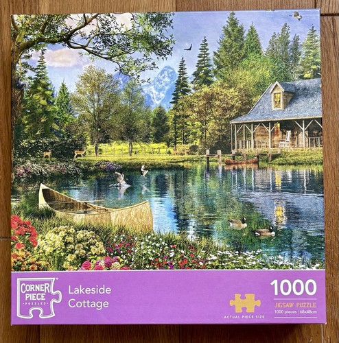Lakeside cottage corner piece - lakeside, cottage.