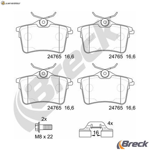 Brake pad set disc - set,