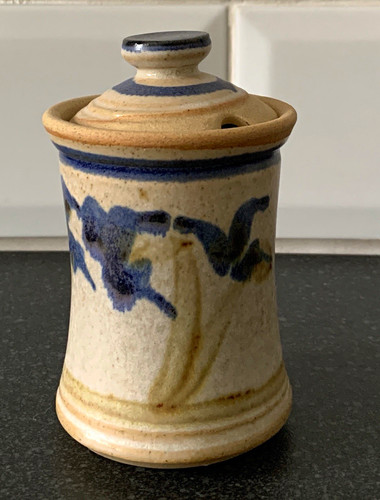 Beige blue floral ceramic - beige, &