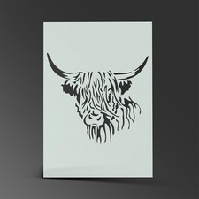 Highland Cow Stencil Mylar Sheet Painting Wall Art Kids Craft 190 Micron