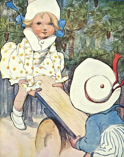 Vintage print art children - print,