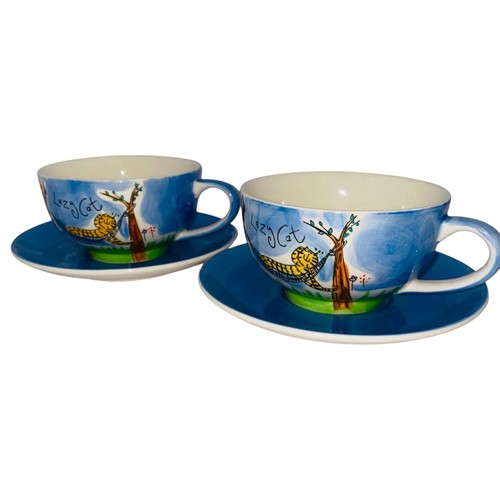 Whittard lazy cat tea cups - lazy,