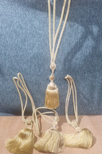 4 x Curtain Tie Back Tassels gold colour large (A)