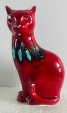 Poole Pottery Gemstone Sitting Cat 17cms (6 5/8") High