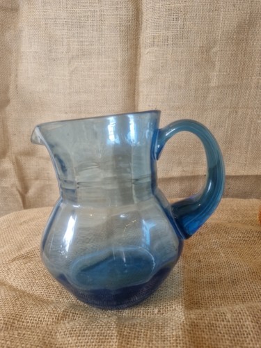 Vintage blue water jug with - blue,