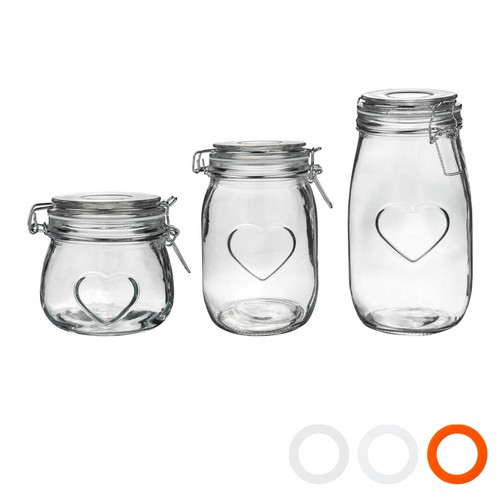 Heart glass storage - glass, jars