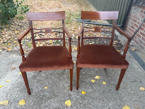 Brown carver dining chairs 2 - carver,