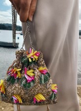 ZARA BEADED MINI BUCKET BAG
