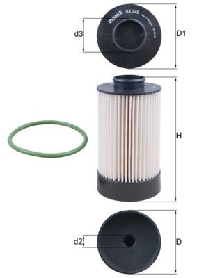 Mahle 340d fuel filter for - fuel,