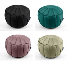 Velvet Round Moroccan Beanbag Pouffe Seat Bean Bag Footstool Luxury Piped Edges